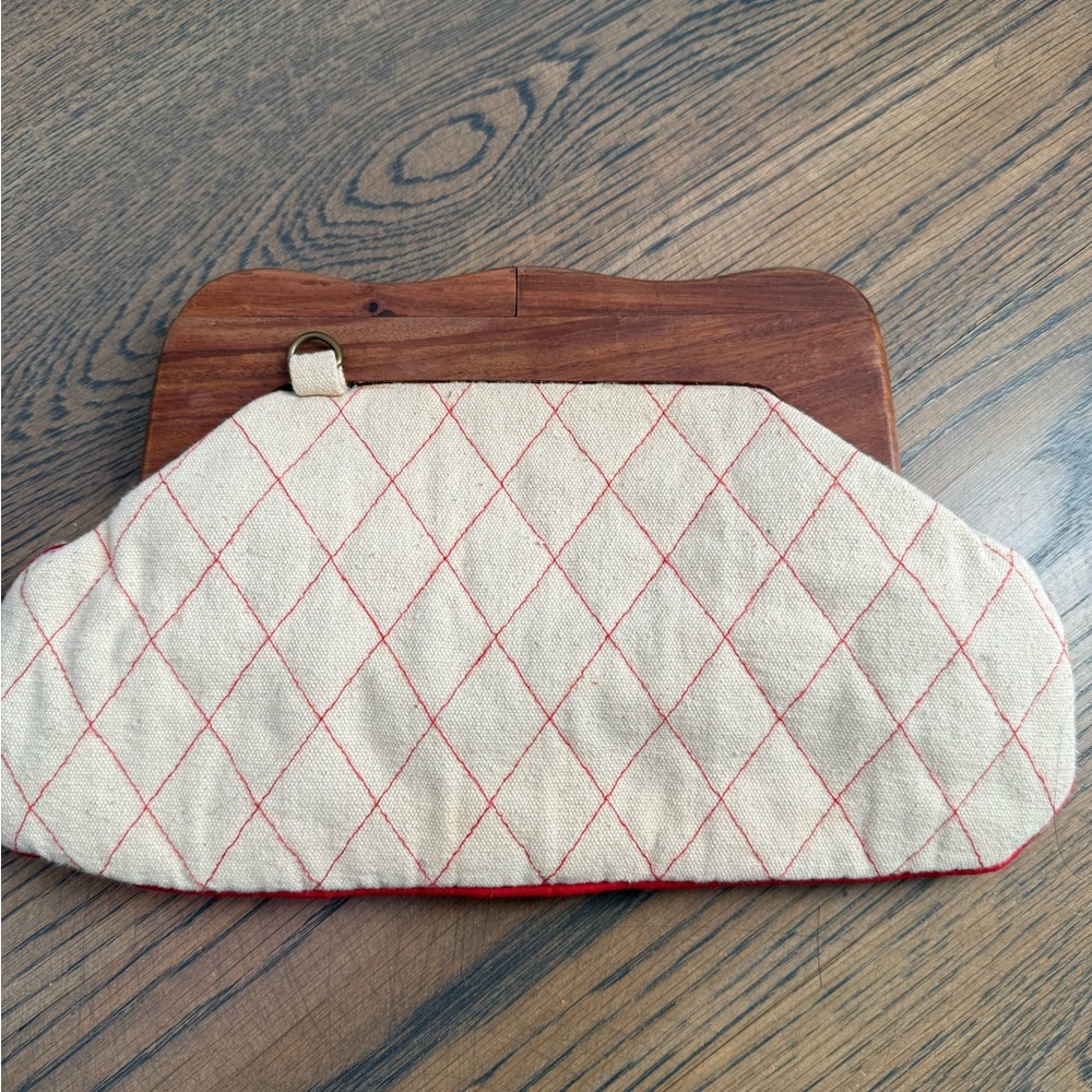 Colorful Woven Clutch Bag handmade in bă jars style with mirror embroidery. - Picture 3 of 5